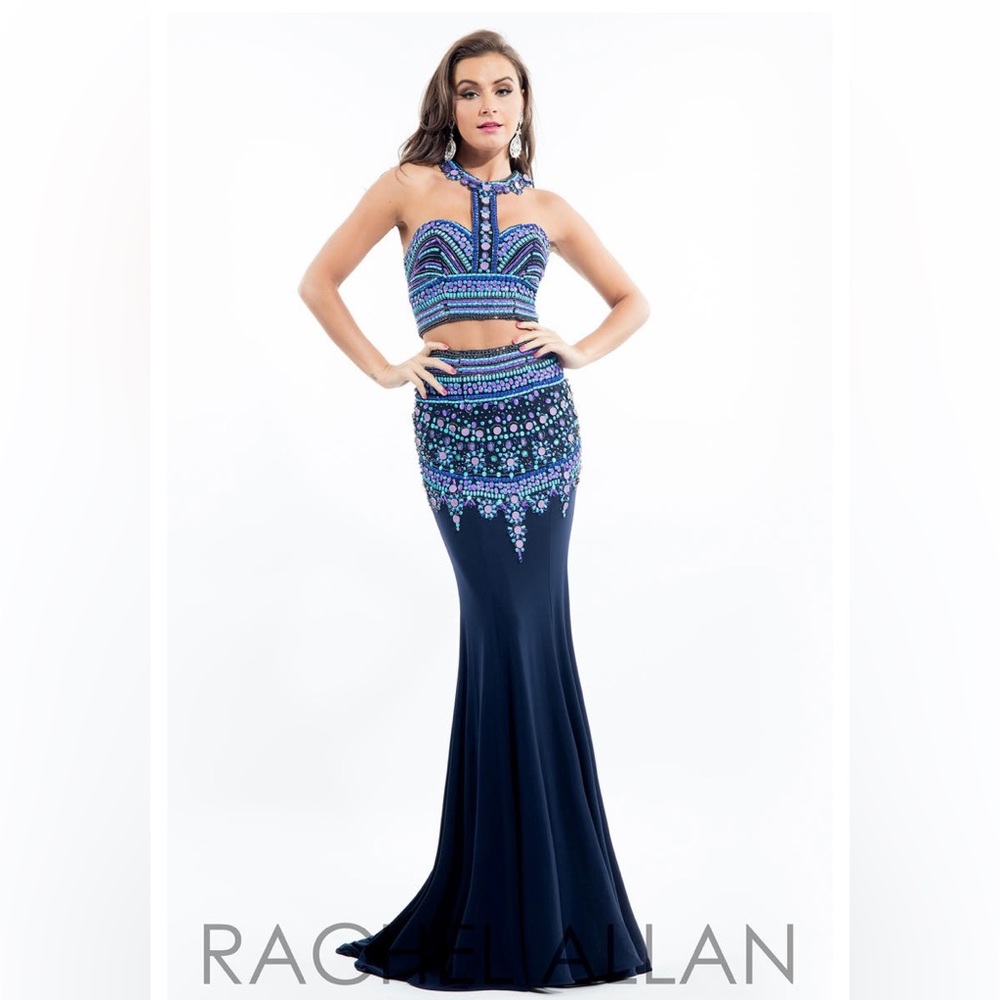 NWT Rachel Allan 7065RA - 2 Piece - Sz 10- Navy